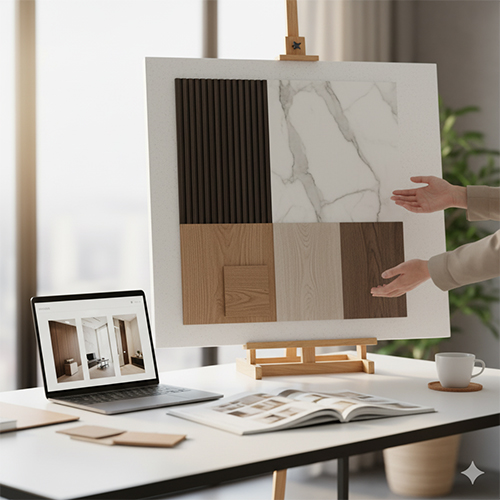 We meet you with samples and guide your design 